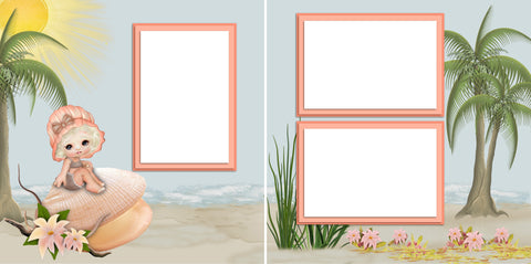 Beach Cutie - Digital Scrapbook Pages - INSTANT DOWNLOAD - EZscrapbooks Scrapbook Layouts Baby - Toddler, Beach - Tropical, Girls
