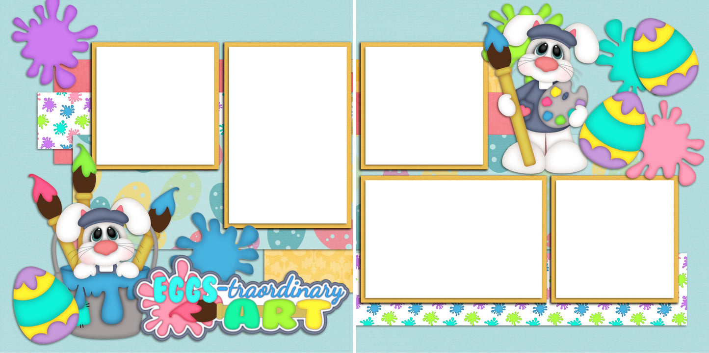 Eggs-traordinary Art - Digital Scrapbook Pages - INSTANT DOWNLOAD - EZscrapbooks Scrapbook Layouts Spring - Easter