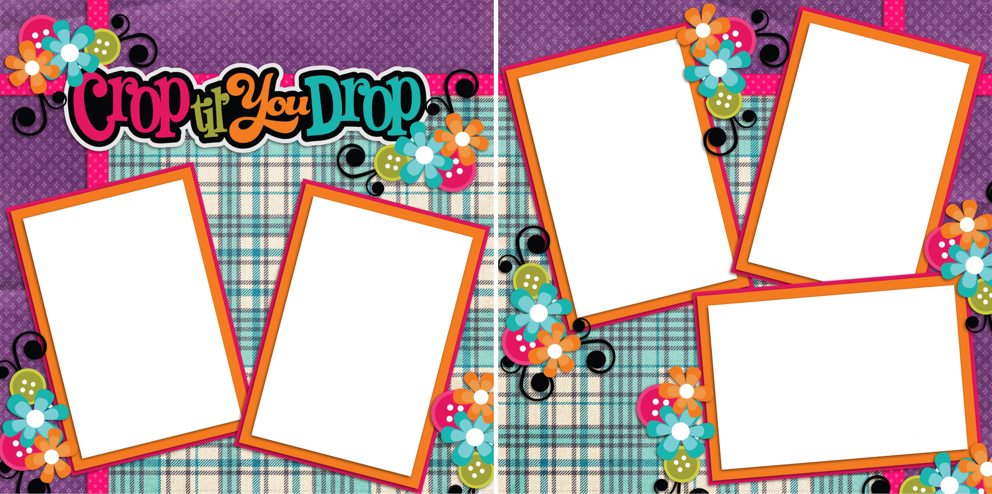 Crop Till You Drop - Digital Scrapbook Pages - INSTANT DOWNLOAD - EZscrapbooks Scrapbook Layouts Scrapbooking - Crafts