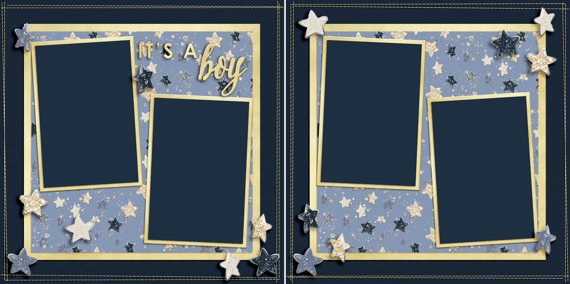 It's a Boy Stars - 5426 - EZscrapbooks Scrapbook Layouts Baby