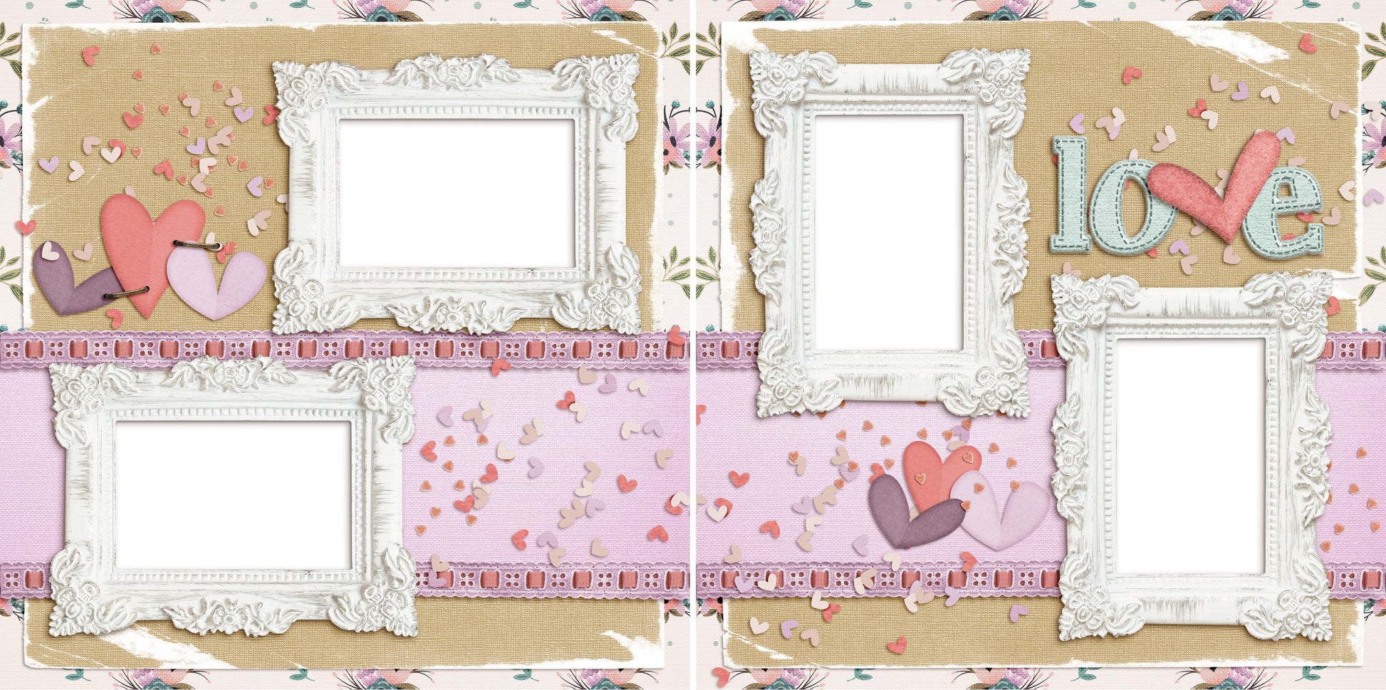 Love - Digital Scrapbook Pages - INSTANT DOWNLOAD - EZscrapbooks Scrapbook Layouts Love - Valentine