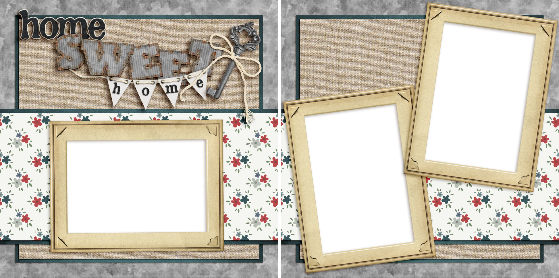 Home Sweet Home - Digital Scrapbook Pages - INSTANT DOWNLOAD - EZscrapbooks Scrapbook Layouts Family, Heritage
