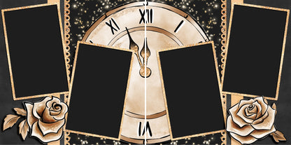 New Year Clock - 4574 - EZscrapbooks Scrapbook Layouts New Year's