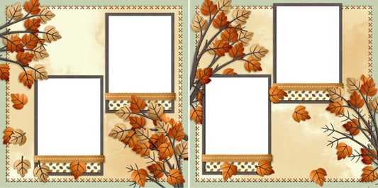 Fall Leaves - Digital Scrapbook Pages - INSTANT DOWNLOAD - 2019 - EZscrapbooks Scrapbook Layouts Fall - Autumn