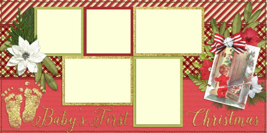 Baby's First Christmas - Digital Scrapbook Pages - INSTANT DOWNLOAD - EZscrapbooks Scrapbook Layouts Baby - Toddler, Christmas