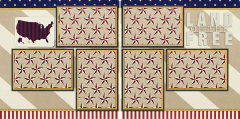 Land of the Free - 590 - EZscrapbooks Scrapbook Layouts July 4th - Patriotic, Military