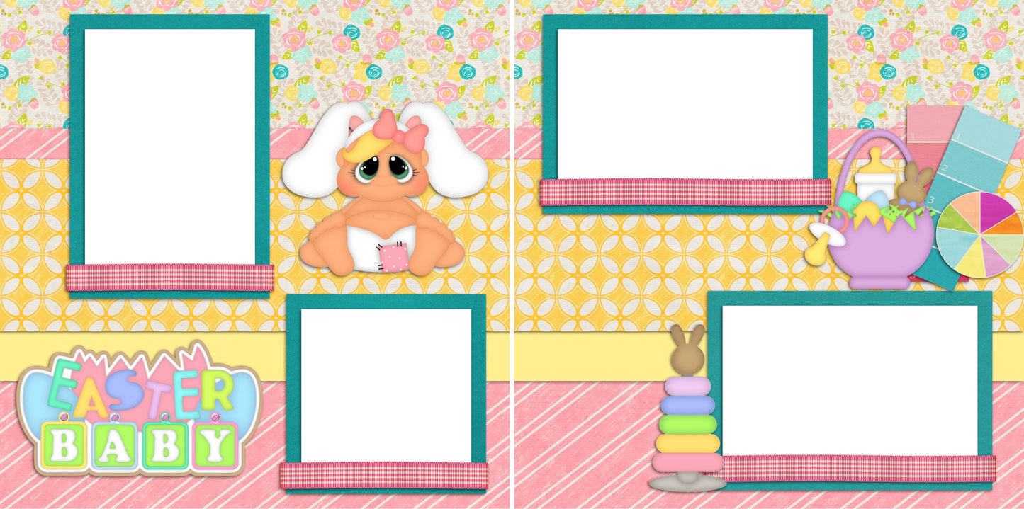 Easter Baby - Digital Scrapbook Pages - INSTANT DOWNLOAD - EZscrapbooks Scrapbook Layouts Baby - Toddler, Spring - Easter