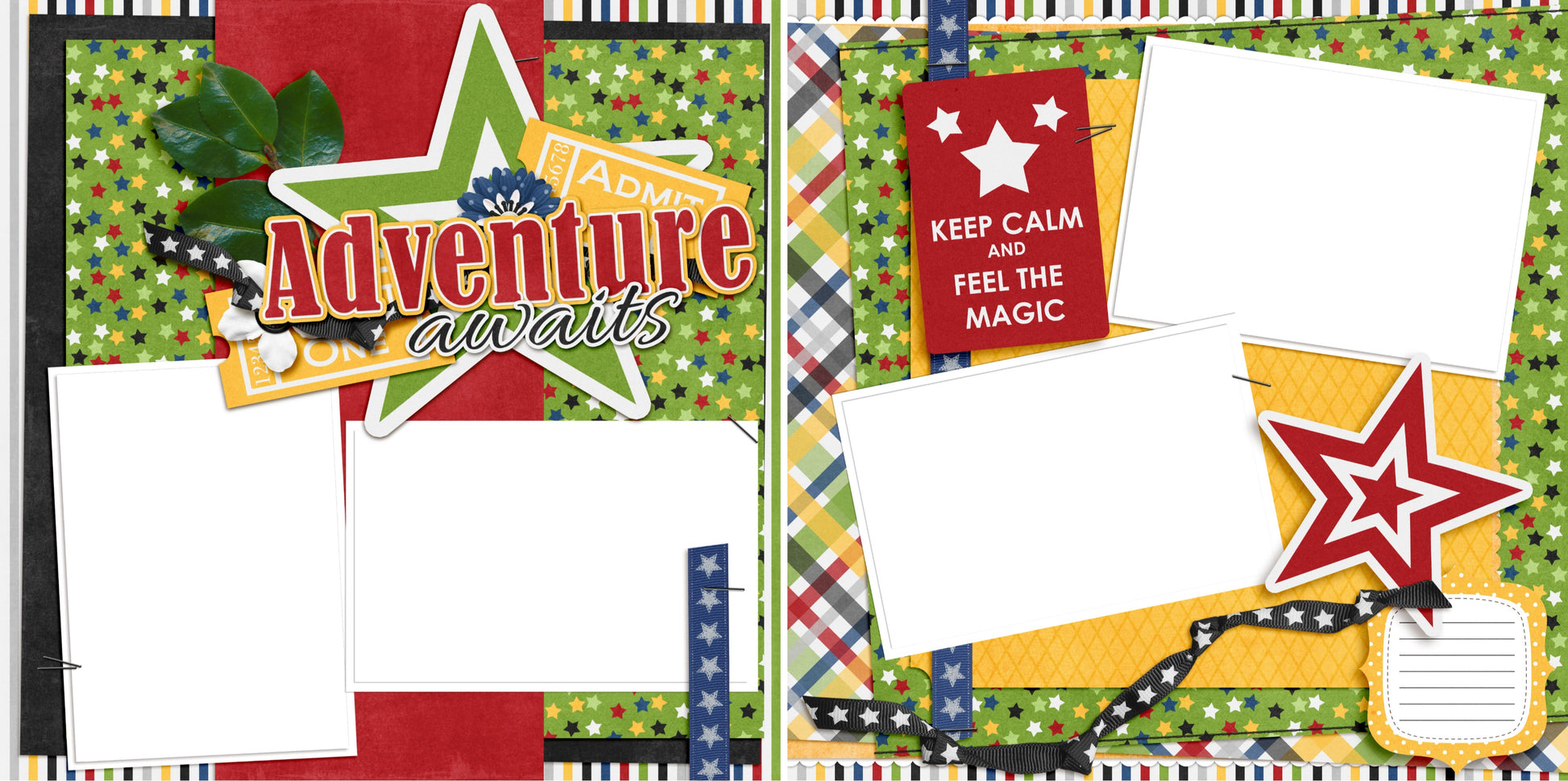 Adventure Awaits - Digital Scrapbook Pages - INSTANT DOWNLOAD - EZscrapbooks Scrapbook Layouts Disney