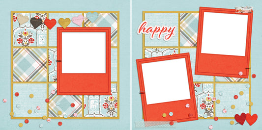 Happy - Digital Scrapbook Pages - INSTANT DOWNLOAD - EZscrapbooks Scrapbook Layouts Love - Valentine