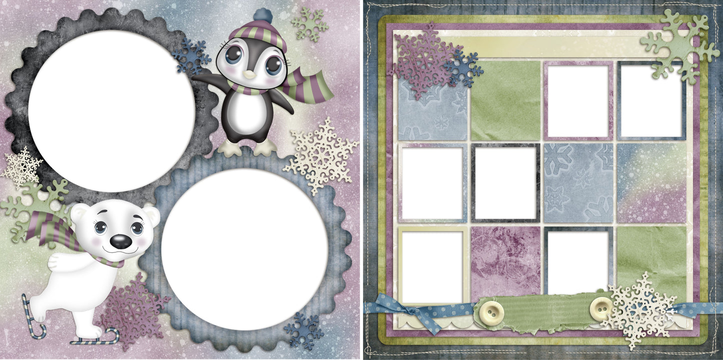 So Cold - Digital Scrapbook Pages - INSTANT DOWNLOAD - EZscrapbooks Scrapbook Layouts Christmas, Winter