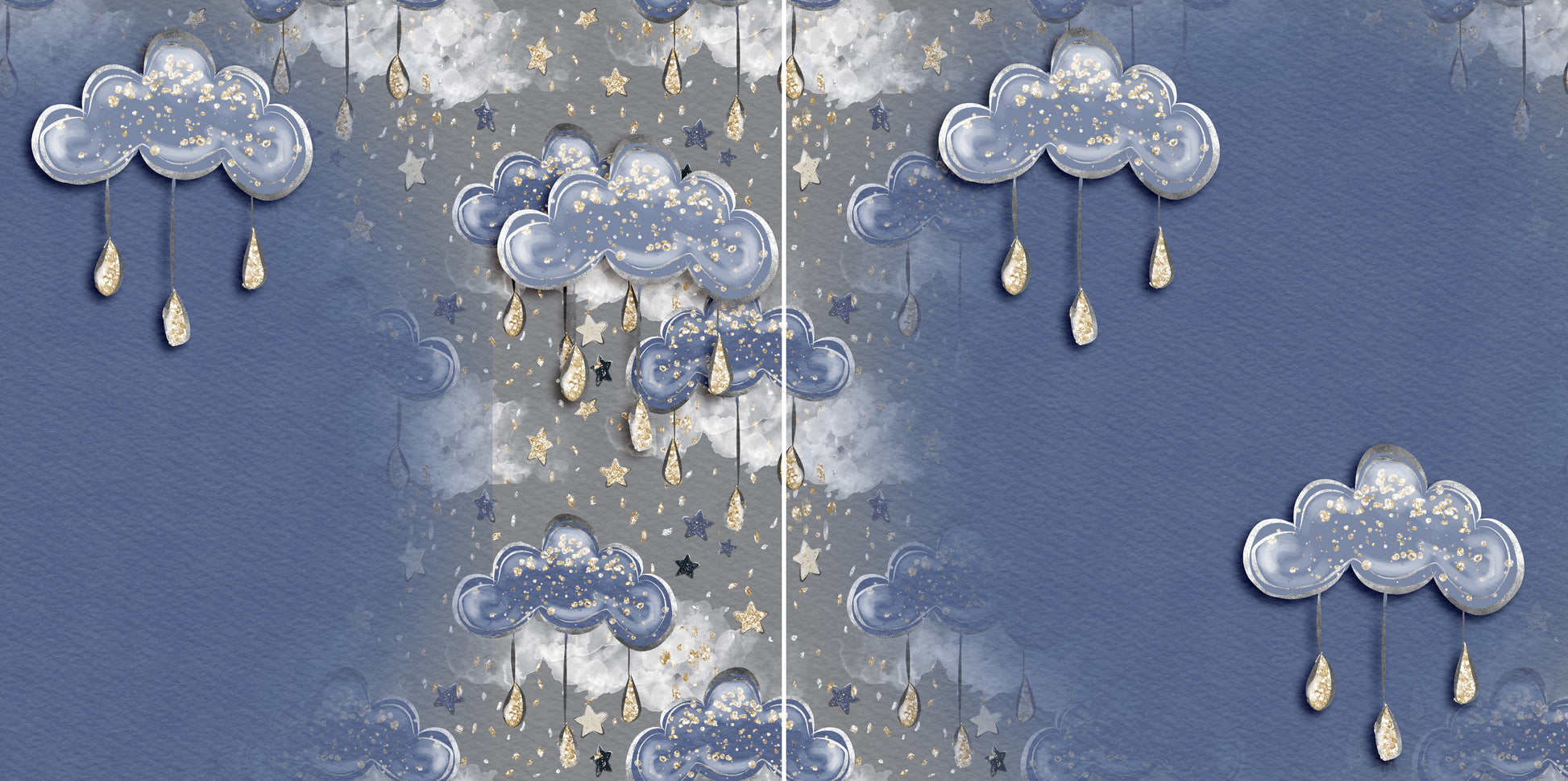 Baby Boy Clouds NPM - 5435 - EZscrapbooks Scrapbook Layouts Baby