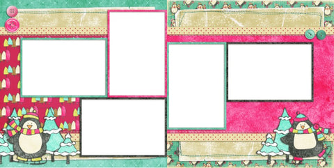 Winter Fun - Digital Scrapbook Pages - INSTANT DOWNLOAD - EZscrapbooks Scrapbook Layouts Christmas, Winter