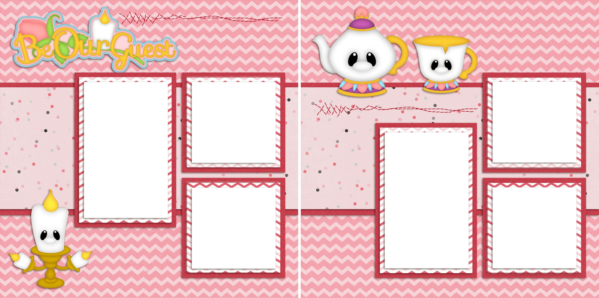 Be Our Guest - Digital Scrapbook Pages - INSTANT DOWNLOAD - EZscrapbooks Scrapbook Layouts Disney