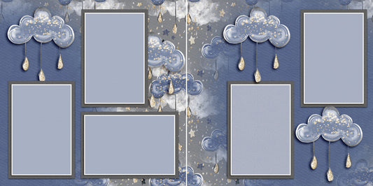 Baby Boy Clouds - Digital Scrapbook Pages - INSTANT DOWNLOAD - EZscrapbooks Scrapbook Layouts Baby, Baby - Toddler