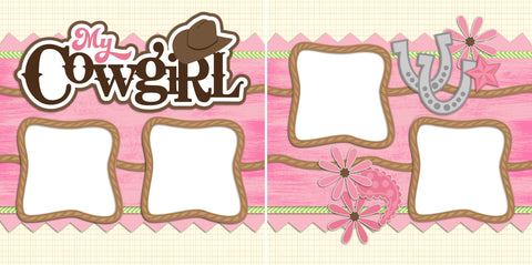 My Cowgirl - Digital Scrapbook Pages - INSTANT DOWNLOAD - EZscrapbooks Scrapbook Layouts Girls, Western - Cowboy
