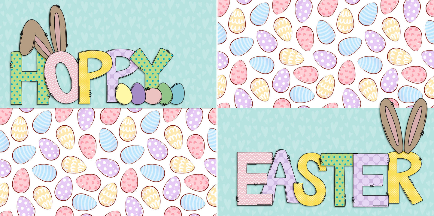 Hoppy Easter EZ Background Pages -  Digital Bundle - 10 Digital Scrapbook Pages - INSTANT DOWNLOAD