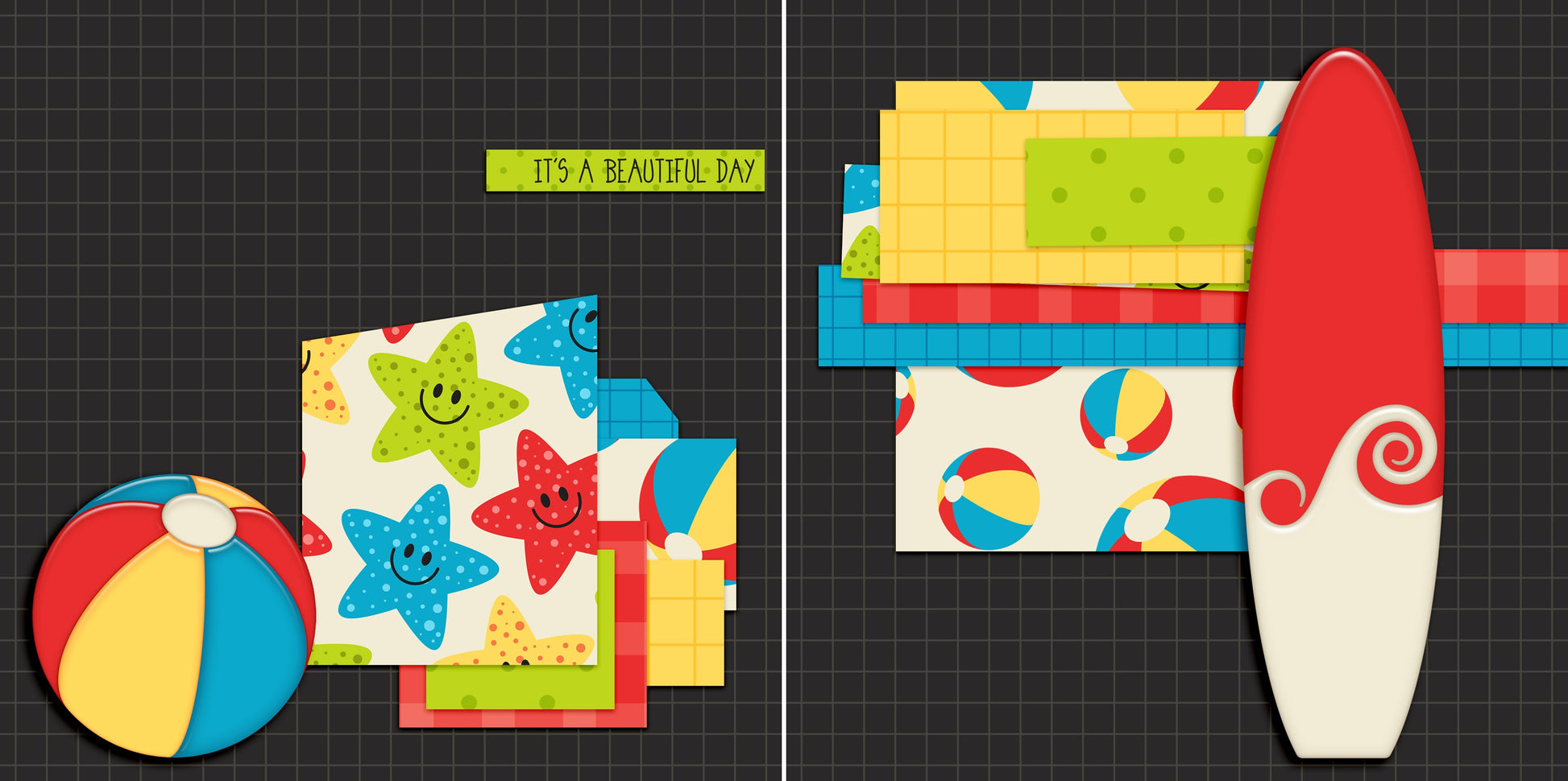It's a Beautiful Day NPM - 5585 - EZscrapbooks Scrapbook Layouts Beach - Tropical, Swimming - Pool
