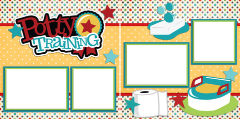 Potty Training - Digital Scrapbook Pages - INSTANT DOWNLOAD - EZscrapbooks Scrapbook Layouts Baby - Toddler