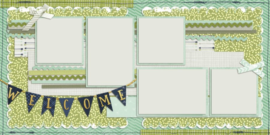 Baby Boy Welcome - 819 - EZscrapbooks Scrapbook Layouts Baby - Toddler