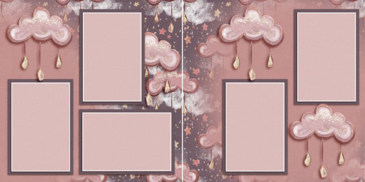 Baby Girl Clouds - Digital Scrapbook Pages - INSTANT DOWNLOAD - EZscrapbooks Scrapbook Layouts Baby, Baby - Toddler