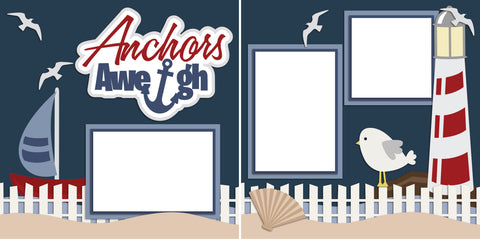 Anchors Away - Digital Scrapbook Pages - INSTANT DOWNLOAD - EZscrapbooks Scrapbook Layouts Beach - Tropical, Vacation