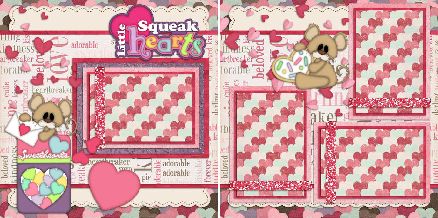 Little Squeakhearts - 63 - EZscrapbooks Scrapbook Layouts Love - Valentine