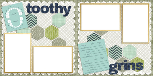 Toothy Grins Boy - Digital Scrapbook Pages - INSTANT DOWNLOAD - EZscrapbooks Scrapbook Layouts Baby - Toddler