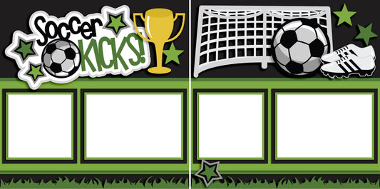 Soccer Kicks - Digital Scrapbook Pages - INSTANT DOWNLOAD - EZscrapbooks Scrapbook Layouts Sports