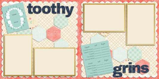 Toothy Grins Girl - 763 - EZscrapbooks Scrapbook Layouts Baby - Toddler
