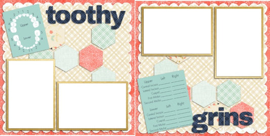 Toothy Grins Girl - Digital Scrapbook Pages - INSTANT DOWNLOAD - EZscrapbooks Scrapbook Layouts Baby - Toddler