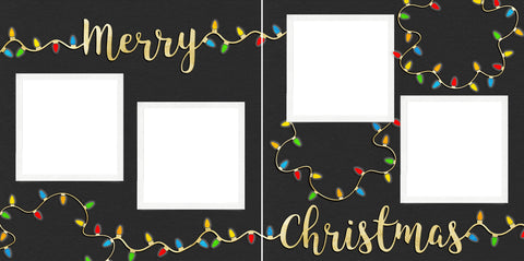 Merry Christmas Lights - Digital Scrapbook Pages - INSTANT DOWNLOAD