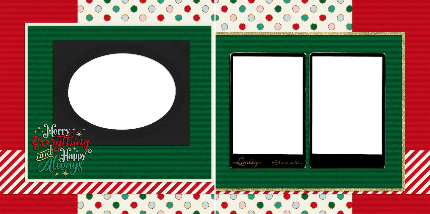 Merry Everything - Christmas - Digital Scrapbook Pages - INSTANT DOWNLOAD