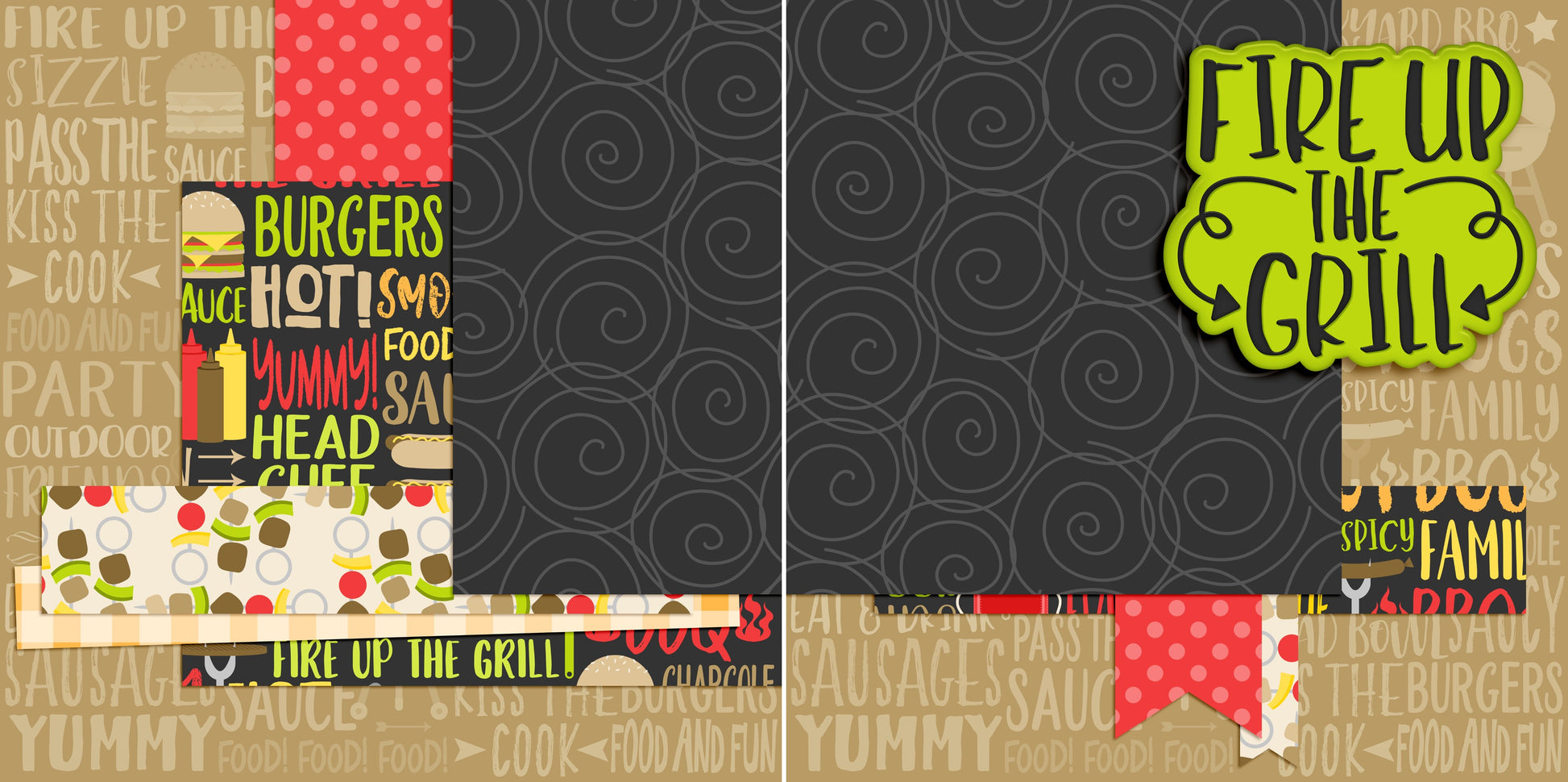 Fire Up the Grill NPM - 5591 - EZscrapbooks Scrapbook Layouts 4th of July, Foods, Summer