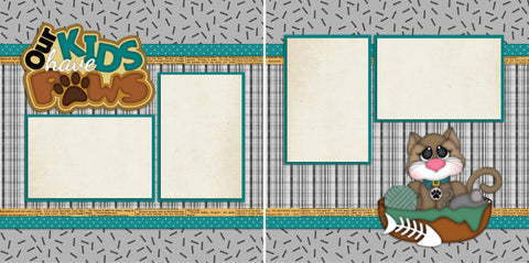 Our Kids Have Paws - Cat - 989 - EZscrapbooks Scrapbook Layouts Pets