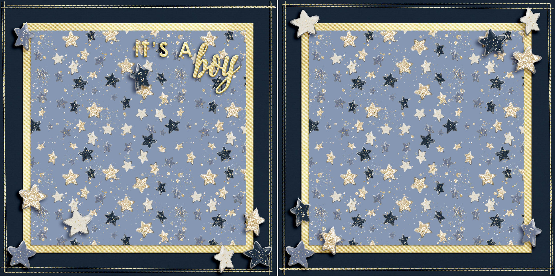 It's a Boy Stars NPM - 5427 - EZscrapbooks Scrapbook Layouts Baby