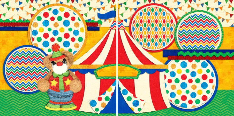 Tear Bear Circus - 879 - EZscrapbooks Scrapbook Layouts Birthday