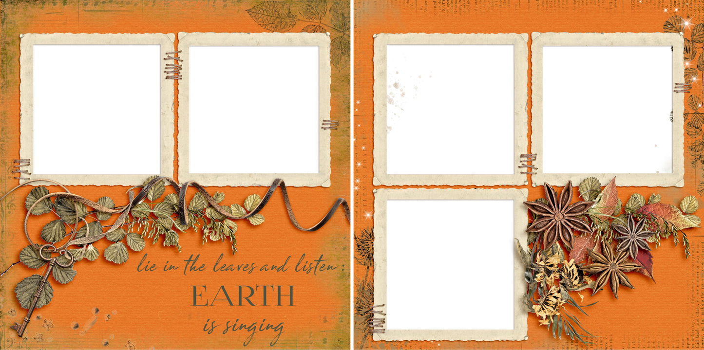 Earth is Singing - Digital Scrapbook Pages - INSTANT DOWNLOAD - EZscrapbooks Scrapbook Layouts Fall - Autumn