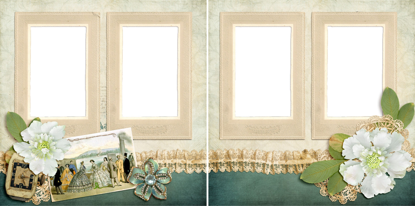 Antiques - Digital Scrapbook Pages - INSTANT DOWNLOAD - EZscrapbooks Scrapbook Layouts Heritage