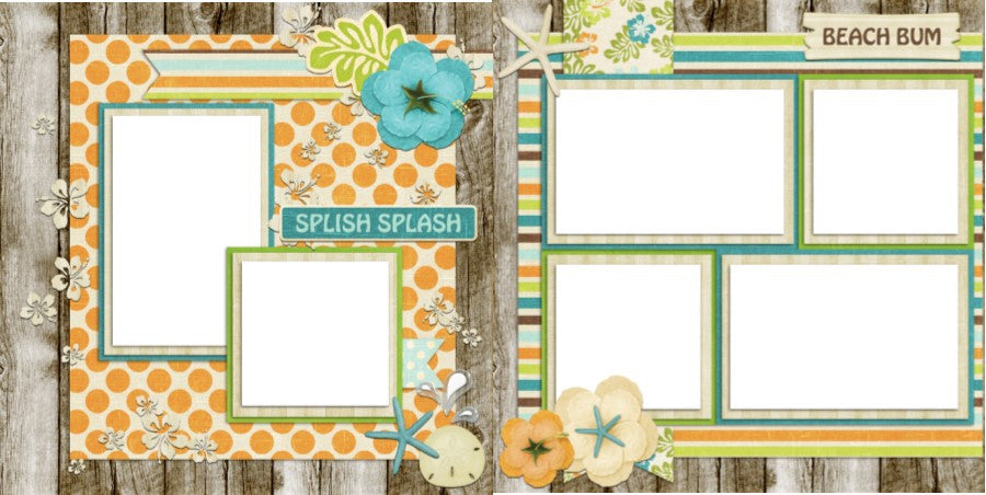 Beachy - Digital Scrapbook Pages - INSTANT DOWNLOAD - EZscrapbooks Scrapbook Layouts Beach - Tropical