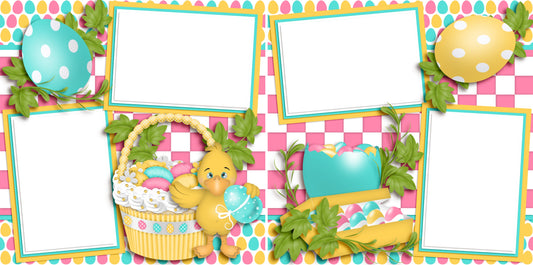 Ducky's Basket - Digital Scrapbook Pages - INSTANT DOWNLOAD - EZscrapbooks Scrapbook Layouts Spring - Easter