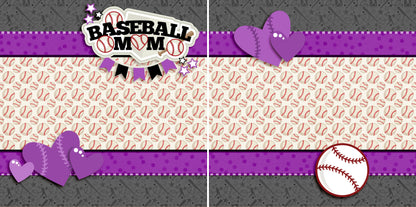 Baseball Mom Purple NPM - 3245 - EZscrapbooks Scrapbook Layouts baseball, Sports