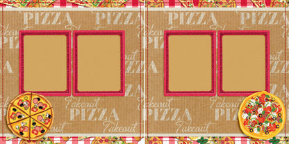 Takeout Pizza - 5304 - EZscrapbooks Scrapbook Layouts Foods, pizza