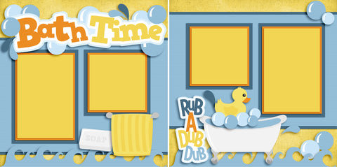 Bath Time - 2484 - EZscrapbooks Scrapbook Layouts Baby - Toddler