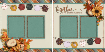 Together - 4394 - EZscrapbooks Scrapbook Layouts Fall - Autumn, Family, Thanksgiving