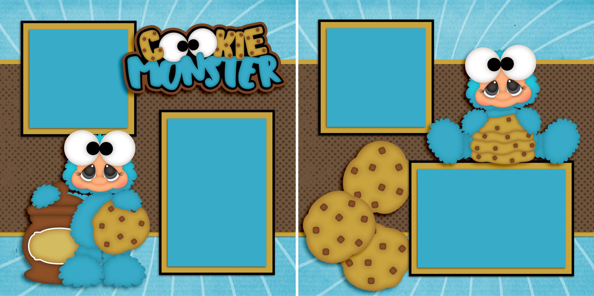 Cookie Monster - 2592 - EZscrapbooks Scrapbook Layouts Baby - Toddler, Characters