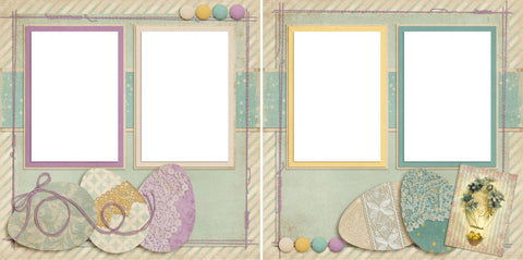 Lace Easter Eggs - Easter - Digital Scrapbook Pages - INSTANT DOWNLOAD - EZscrapbooks Scrapbook Layouts Spring - Easter