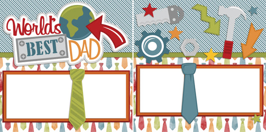 World's Best Dad - Digital Scrapbook Pages - INSTANT DOWNLOAD - EZscrapbooks Scrapbook Layouts Family