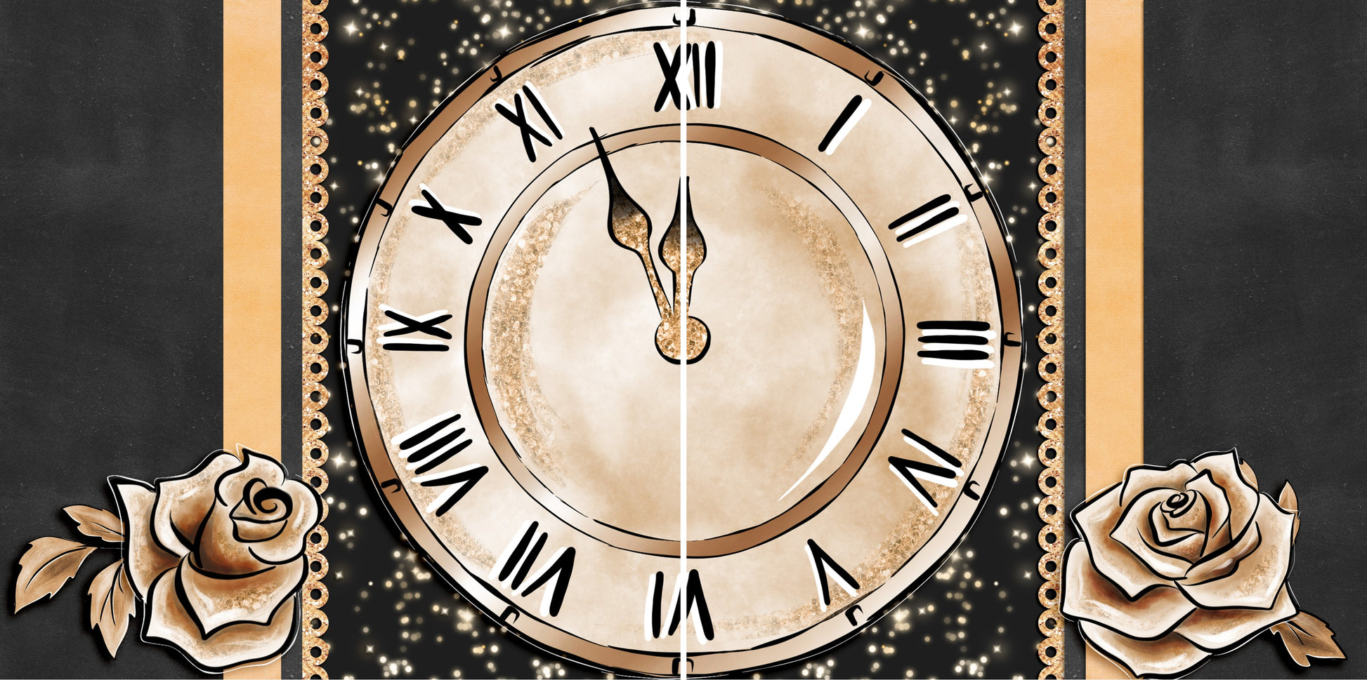 New Year Clock NPM - 4575 - EZscrapbooks Scrapbook Layouts New Year's
