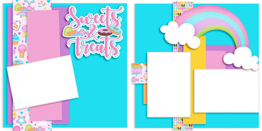 Sweets & Treats - Digital Scrapbook Pages - INSTANT DOWNLOAD - EZscrapbooks Scrapbook Layouts candy, dessert, sweets, treats