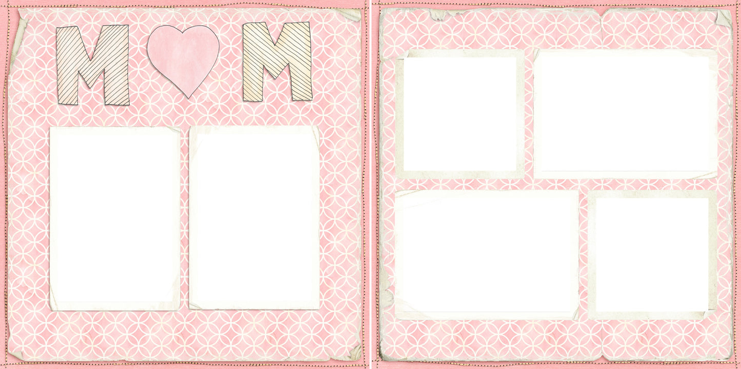 Mom - Digital Scrapbook Pages - INSTANT DOWNLOAD - EZscrapbooks Scrapbook Layouts Grandmother, Love - Valentine, Mother